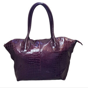 Fashion Crocodile Embossed Handbags Women's Top Handle Satchel Purse Large